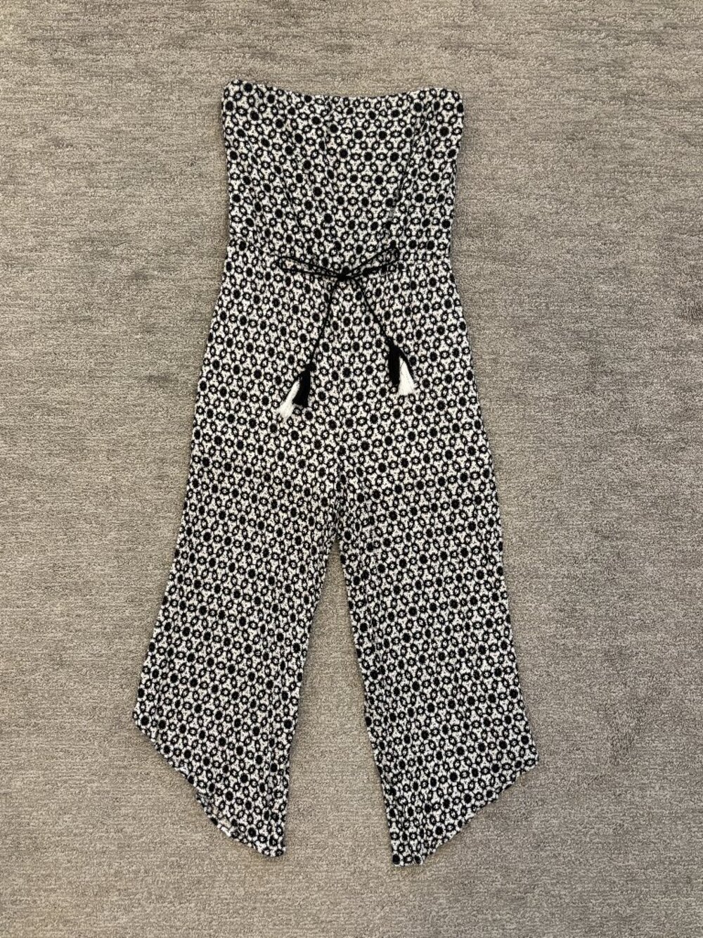 Black and White Jumpsuit - Strapless Top - Size XS - Xhilaration